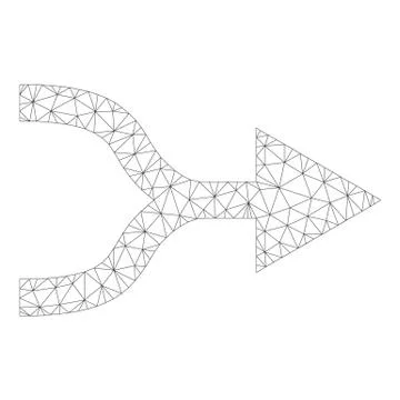Mesh Vector Combine Arrow Right Icon Stock Illustration