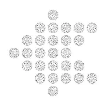 Mesh Vector Dotted Arrow Left Icon Ilustración de archivo