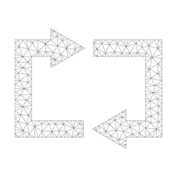 Mesh Vector Exchange Arrows Icon Stock Illustration