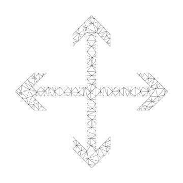 Mesh Vector Expand Arrows Icon Illustrazione stock