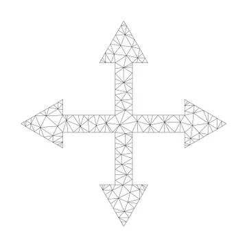 Mesh Vector Expand Arrows Icon Stock Illustration
