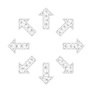 Mesh Vector Expand Arrows Icon Stock Illustration