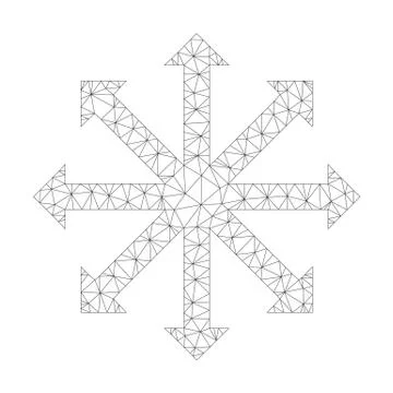 Mesh Vector Expand Arrows Icon Stock Illustration