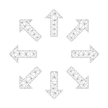 Mesh Vector Explode Arrows Icon Stock Illustration