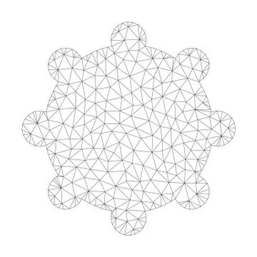Mesh Vector Gear Icon Stock Illustration