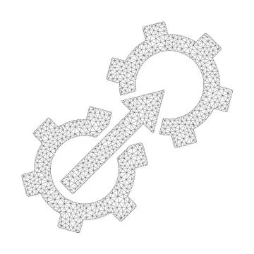 Mesh Vector Gear Integration Icon Illustrazione stock