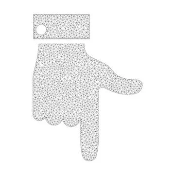 Mesh Vector Hand Pointer Down Icon Stock Illustration