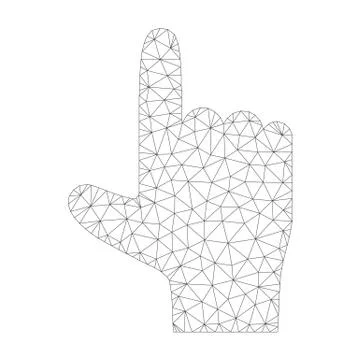 Mesh Vector Hand Pointer Up Icon Stock Illustration