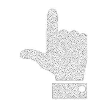 Mesh Vector Hand Pointer Up Icon Stock Illustration