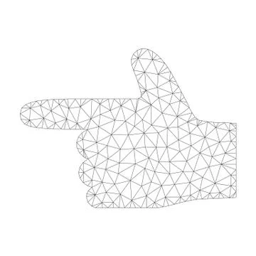 Mesh Vector Hand Pointer Left Icon Stock Illustration