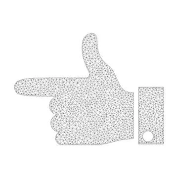 Mesh Vector Hand Pointer Left Icon イラスト素材