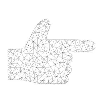 Mesh Vector Hand Pointer Right Icon Stock Illustration