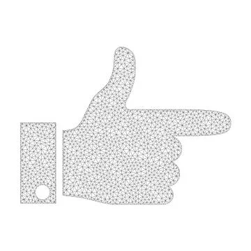 Mesh Vector Hand Pointer Right Icon Stock Illustration
