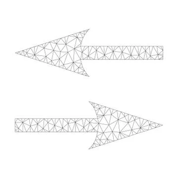 Mesh Vector Horizontal Exchange Arrows Icon Stock Illustration