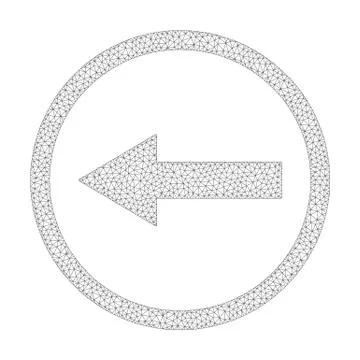 Mesh Vector Left Rounded Arrow Icon Ilustración de archivo