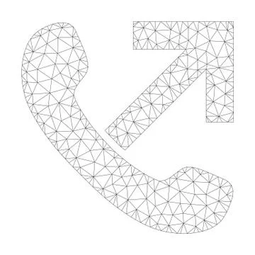 Mesh Vector Outgoing Call Icon Stock Illustration