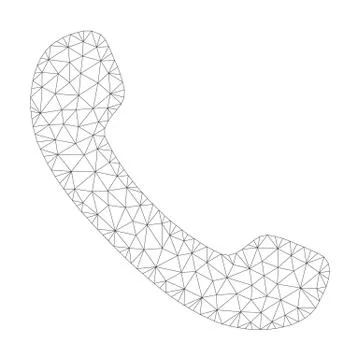 Mesh Vector Phone Receiver Icon Illustrazione stock