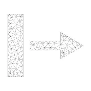 Mesh Vector Pull Right Icon Stock Illustration