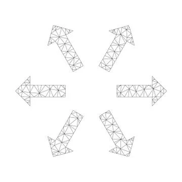 Mesh Vector Radial Arrows Icon Stock Illustration