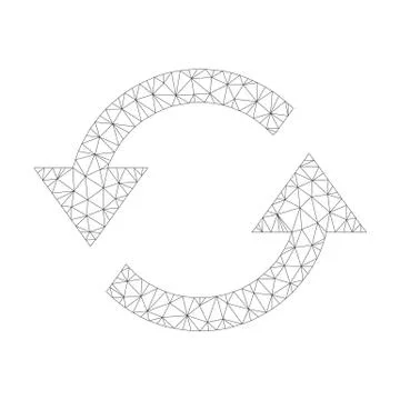 Mesh Vector Refresh Arrows Icon Illustrazione stock