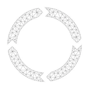 Mesh Vector Rotation Icon Stock Illustration