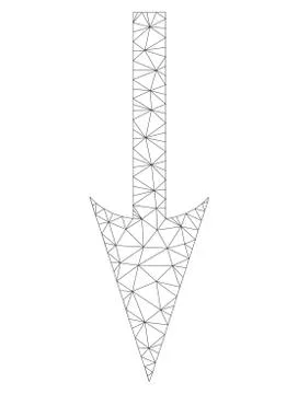 Mesh Vector Sharp Arrow Down Icon Stock Illustration