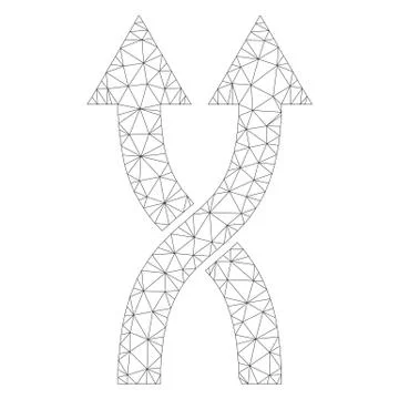Mesh Vector Shuffle Arrows Up Icon Stock Illustration