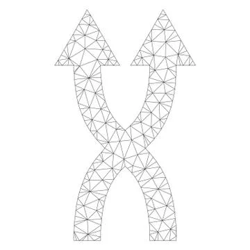 Mesh Vector Shuffle Arrows Up Icon Stock Illustration