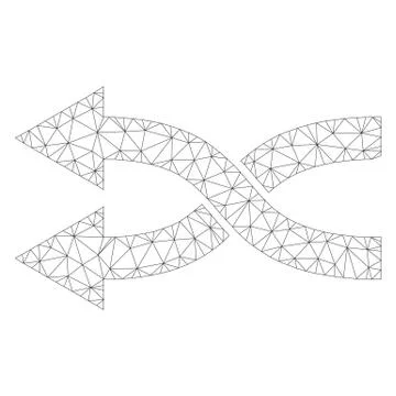 Mesh Vector Shuffle Arrows Left Icon Stock Illustration