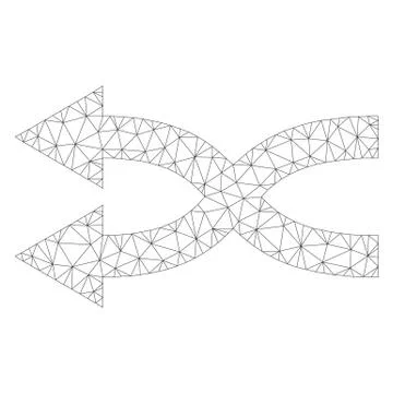 Mesh Vector Shuffle Arrows Left Icon Stock Illustration