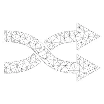 Mesh Vector Shuffle Arrows Right Icon Stock Illustration