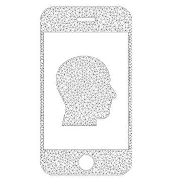 Mesh Vector Smartphone Contact Human Portrait Icon Stock Illustration