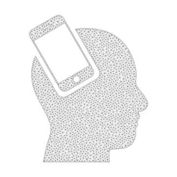 Mesh Vector Smartphone Head Integration Icon Stock Illustration