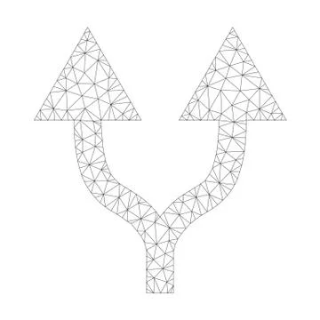Mesh Vector Split Arrows Up Icon Stock Illustration