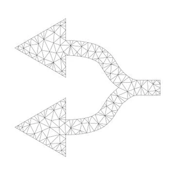 Mesh Vector Split Arrows Left Icon Stock Illustration