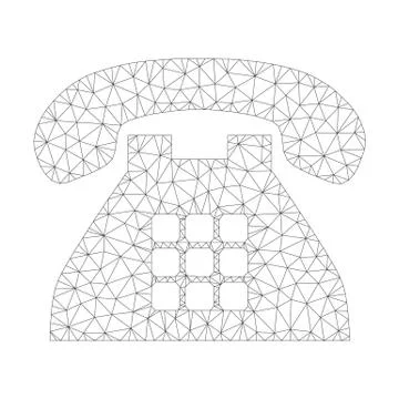 Mesh Vector Tone Phone Icon Illustrazione stock