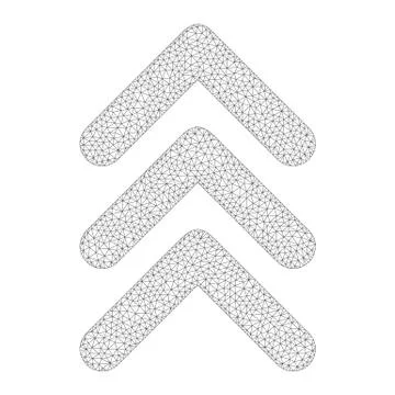 Mesh Vector Triple Arrowhead Up Icon Stock Illustration
