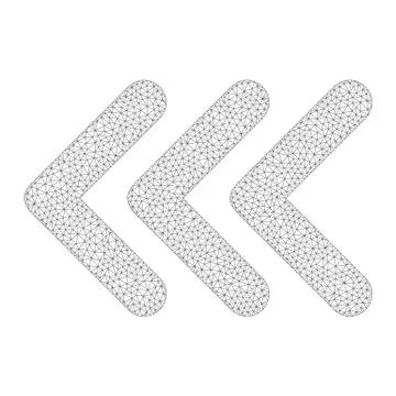 Mesh Vector Triple Arrowhead Left Icon Stock Illustration