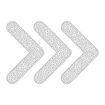 Mesh Vector Triple Arrowhead Right Icon Illustrazione stock