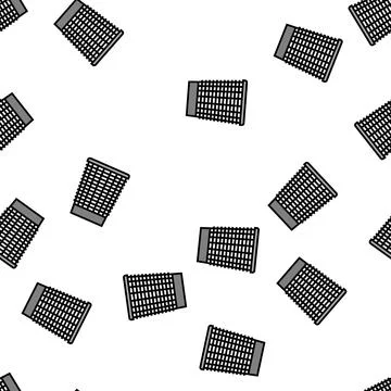 Mesh wastebasket trash vector seamless pattern Illustrazione stock