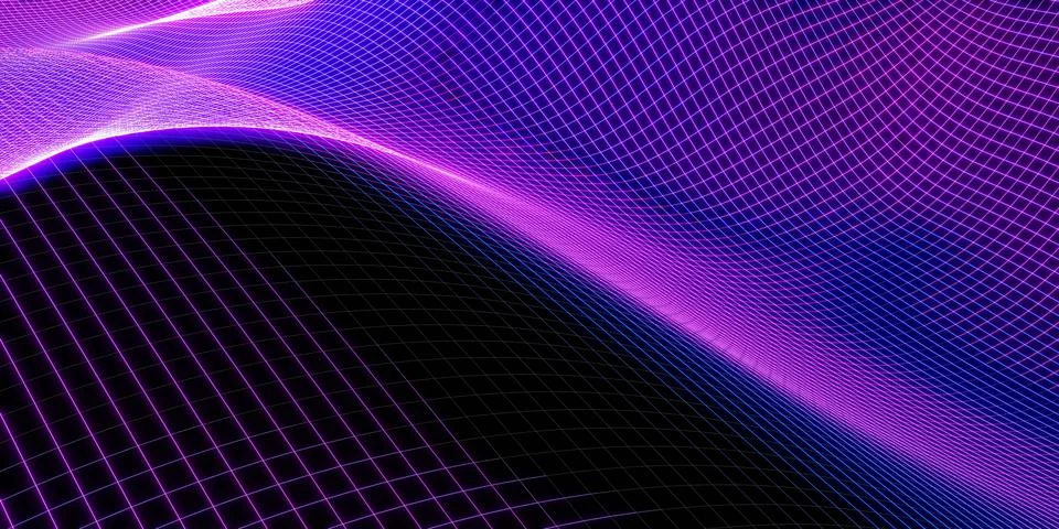 Mesh wave structure curve background purple and blue gradient macro image 3d Stock Illustration