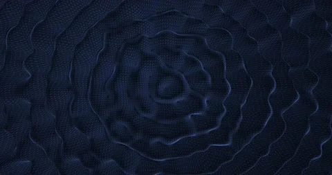 Mesh waves diverging in dark circle. Splash from 3d render of dropped object Stock Footage 157737702
