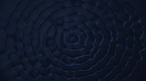 Mesh waves diverging in dark circle background. Stock Illustration
