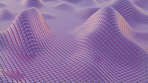 Mesh Waves: Undulating Grid Patterns in Soft Purple Stock Illustration