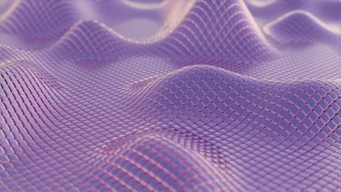 Mesh Waves: Undulating Grid Patterns in Soft Purple Illustrazione stock