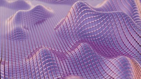 Mesh Waves: Undulating Grid Patterns in Soft Purple Illustrazione stock