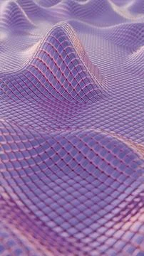 Mesh Waves: Undulating Grid Patterns in Soft Purple Stock Illustration