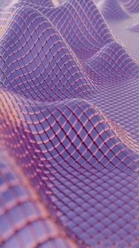 Mesh Waves: Undulating Grid Patterns in Soft Purple Stock Illustration