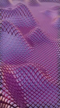 Mesh Waves: Undulating Grid Patterns in Soft Purple Stock Illustration