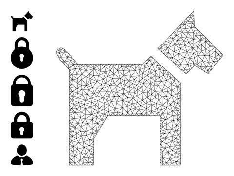 Mesh Wireframe Dog Icon Ilustración de archivo